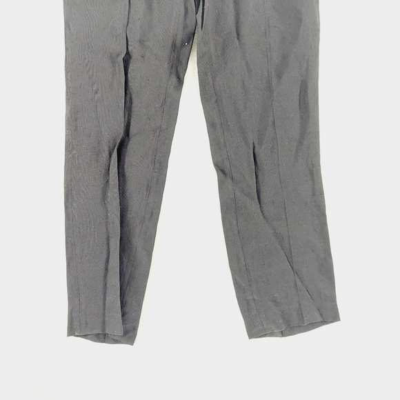 New Jones New York Slim Fit Black Pockets Linen Blend Career Capri Pants P6208 - Picture 3 of 9